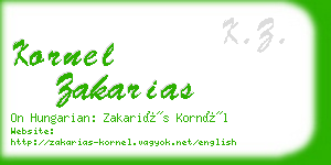 kornel zakarias business card